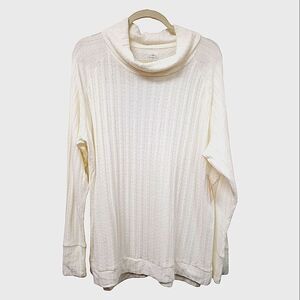 St. John's Bay Ivory Sweater Cowl Neck long Sleeve Size XXL